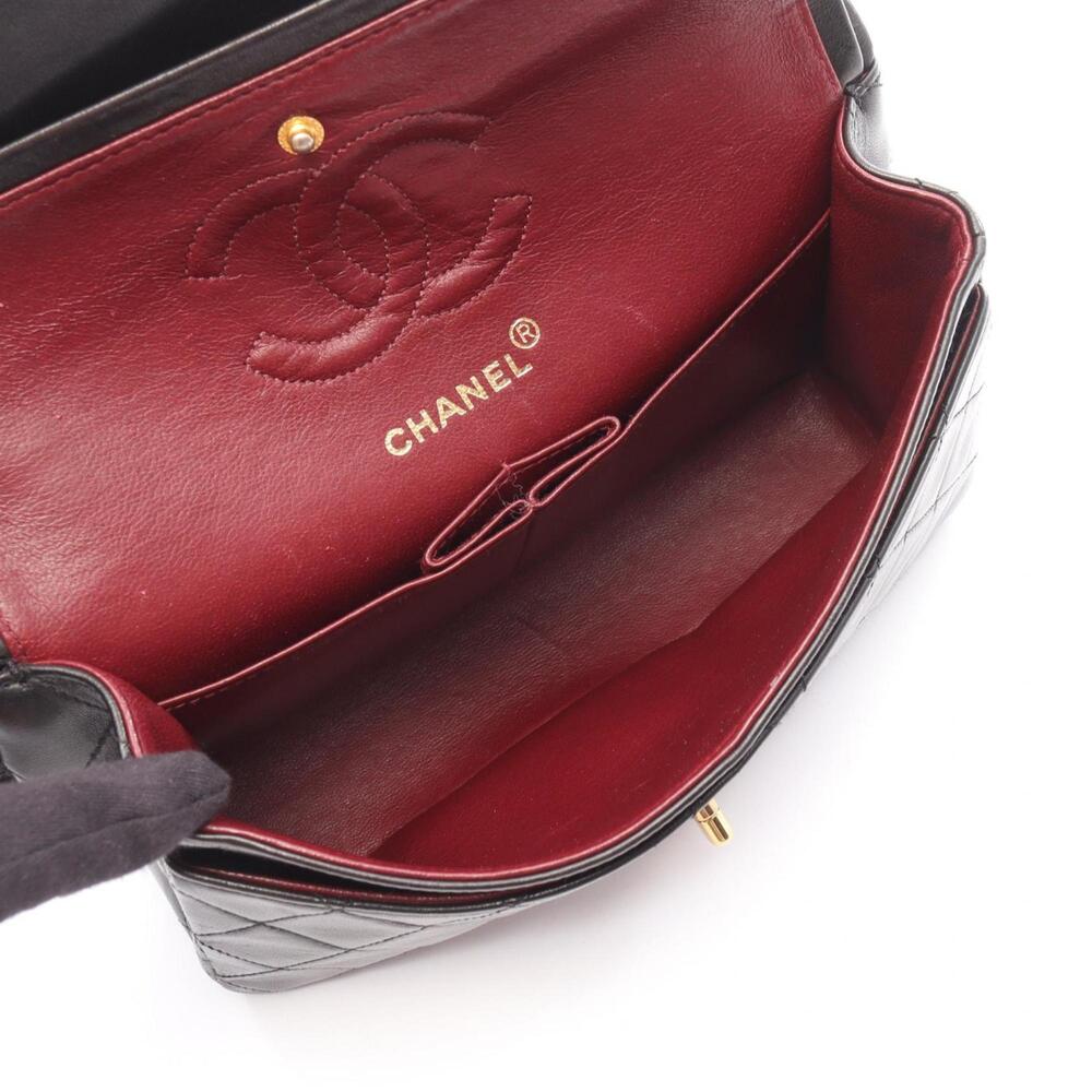 CHANEL Matelasse Double Flap Shoulder Bag in Lambskin Leather, Black - Picture 3 of 13